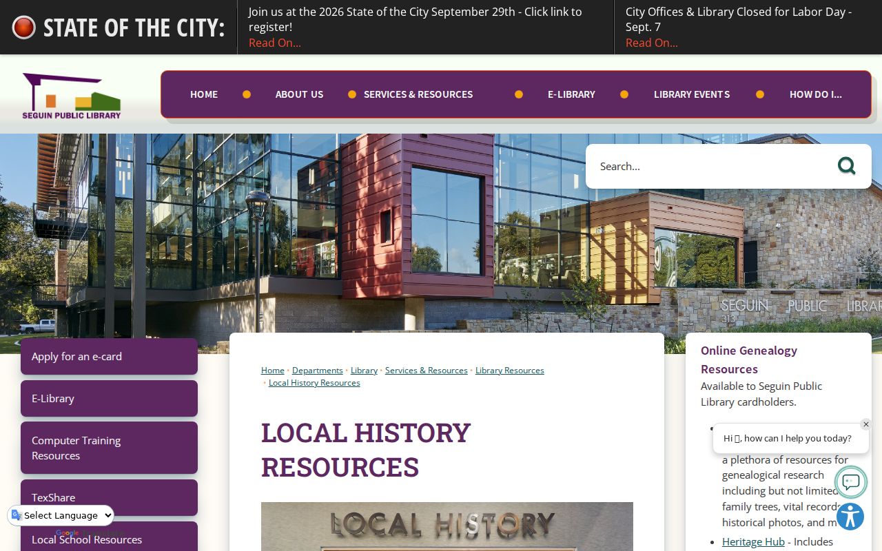 Seguin residents directory public library local history resources